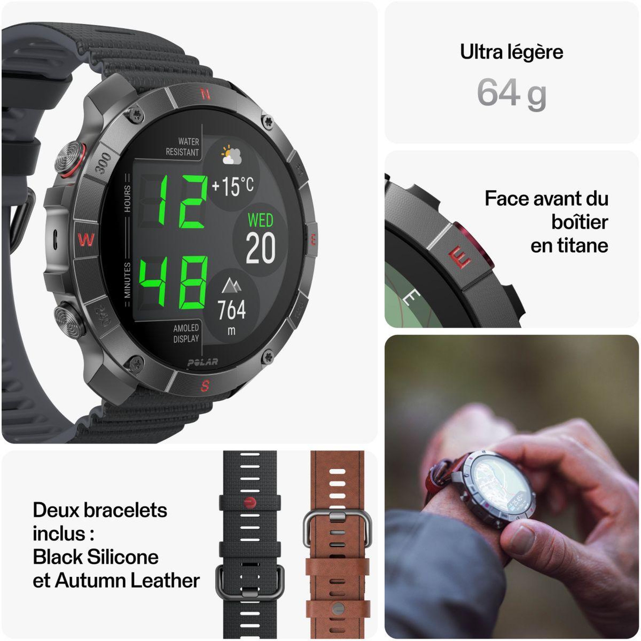 Voir la diapositive 3 : POLAR Montre sport GRIT X2 PRO Titan M-L