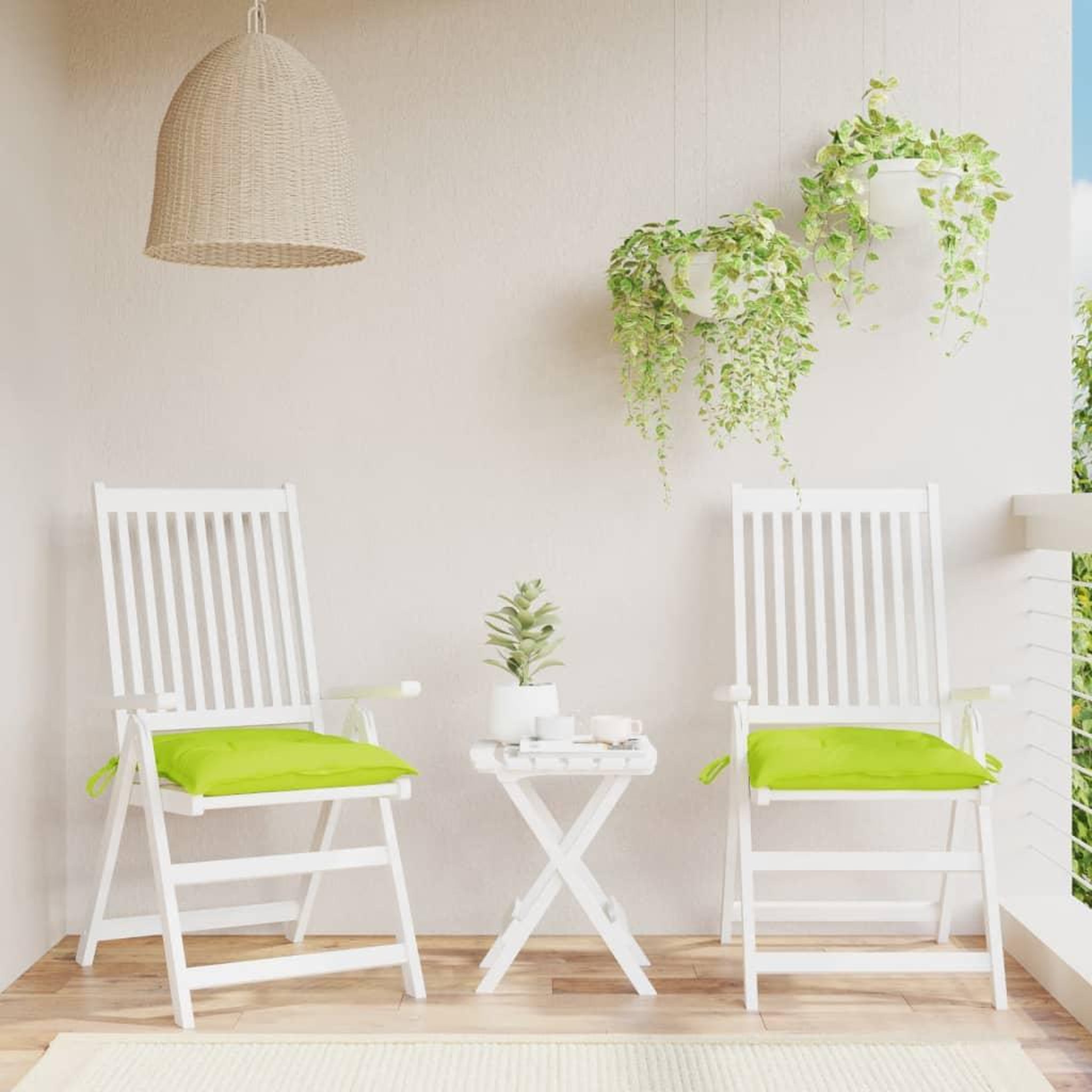 VIDAXL Coussins de chaise lot de 2 vert brillant 40x40x7 cm