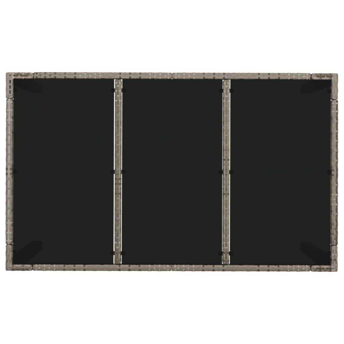 VIDAXL Table de jardin dessus en verre Gris 150x90x75cm Resine tressee