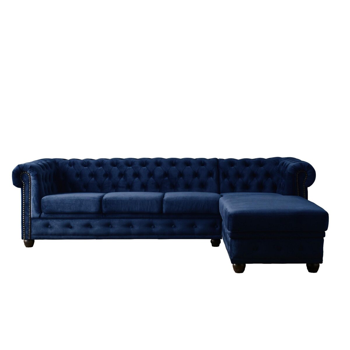LISA DESIGN William - canapé chesterfield d'angle droit - 4 places - en velours