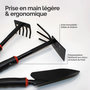 Voir la diapositive 3 : LINXOR Lot de 3 outils de jardinage à main en acier inoxydable - Noir