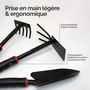 Voir la diapositive 3 : LINXOR Lot de 3 outils de jardinage à main en acier inoxydable - Noir