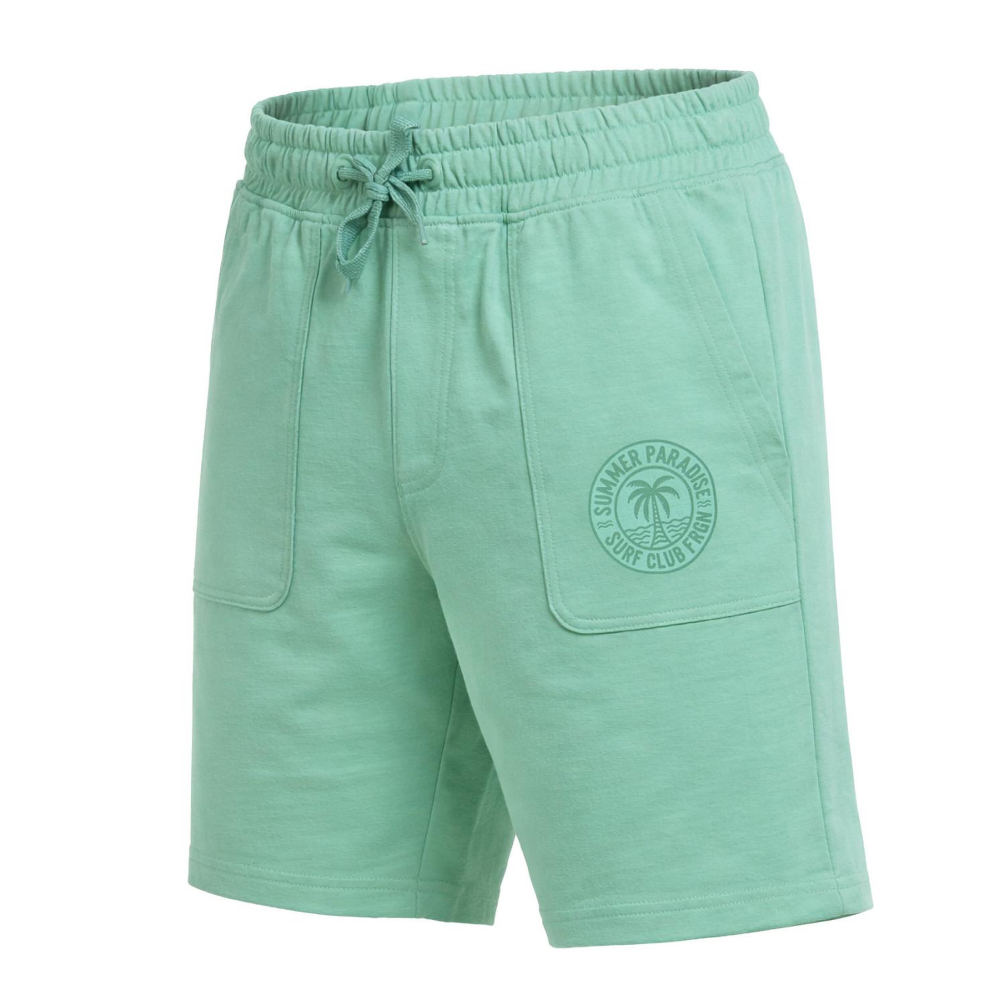 Voir la diapositive 2 : FREEGUN Short homme en french terry 280 GSM avec broderie Paradise
