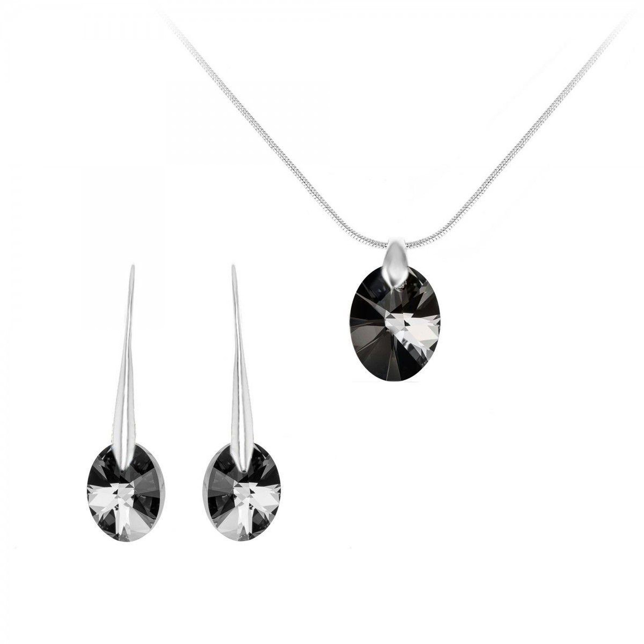 SC CRYSTAL Parure collier et boucles d'oreilles SC Crystal orneés de Cristaux scintillants
