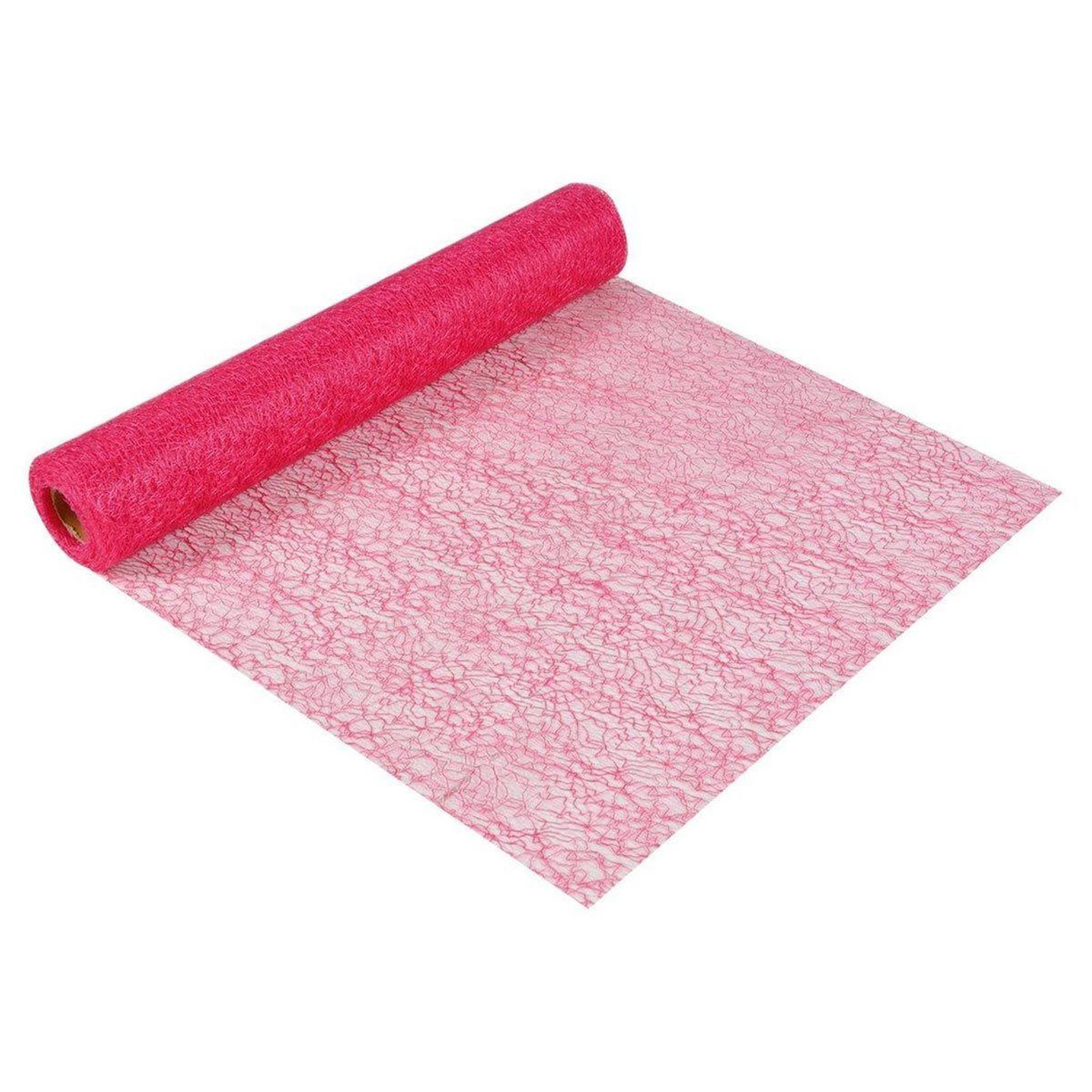 HOMEA Chemin de Table Jetable  Effet Maille  30cmx5m Fuschia