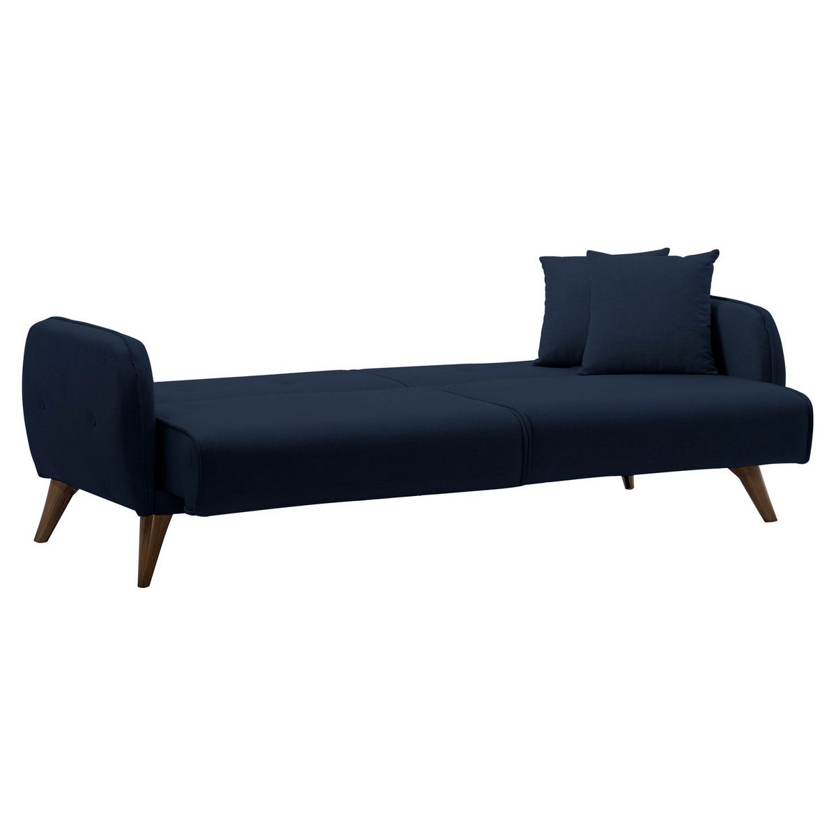 Canapé droit convertible 3 places tissu pieds bois clair BONJO