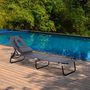 Voir la diapositive 2 : OUTSUNNY Bain de soleil pliable transat inclinable 4 positions chaise longue de lecture 3 coussins fournis gris