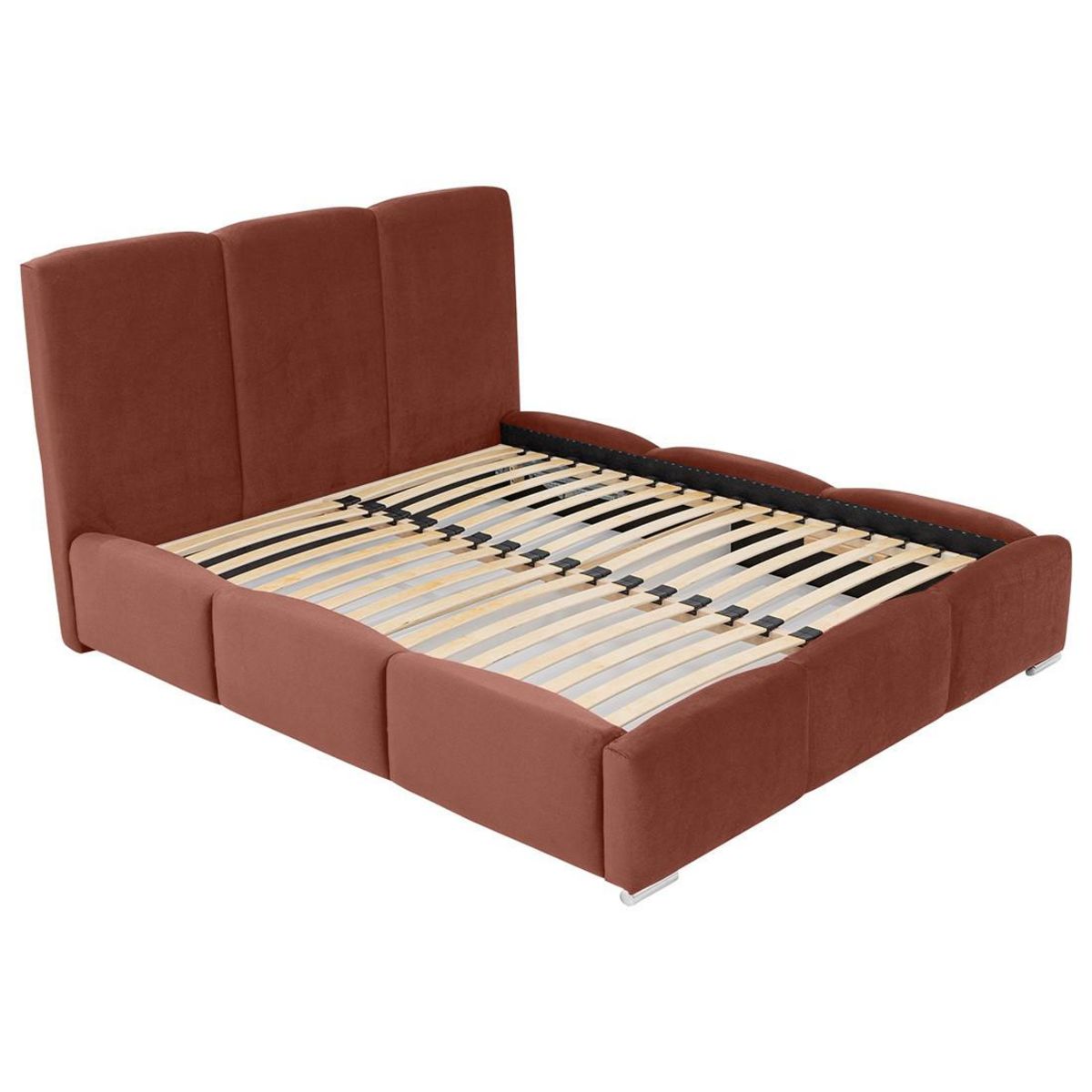 BEST MOBILIER Noa - lit coffre - 180x200 cm - en velours - sommier inclus