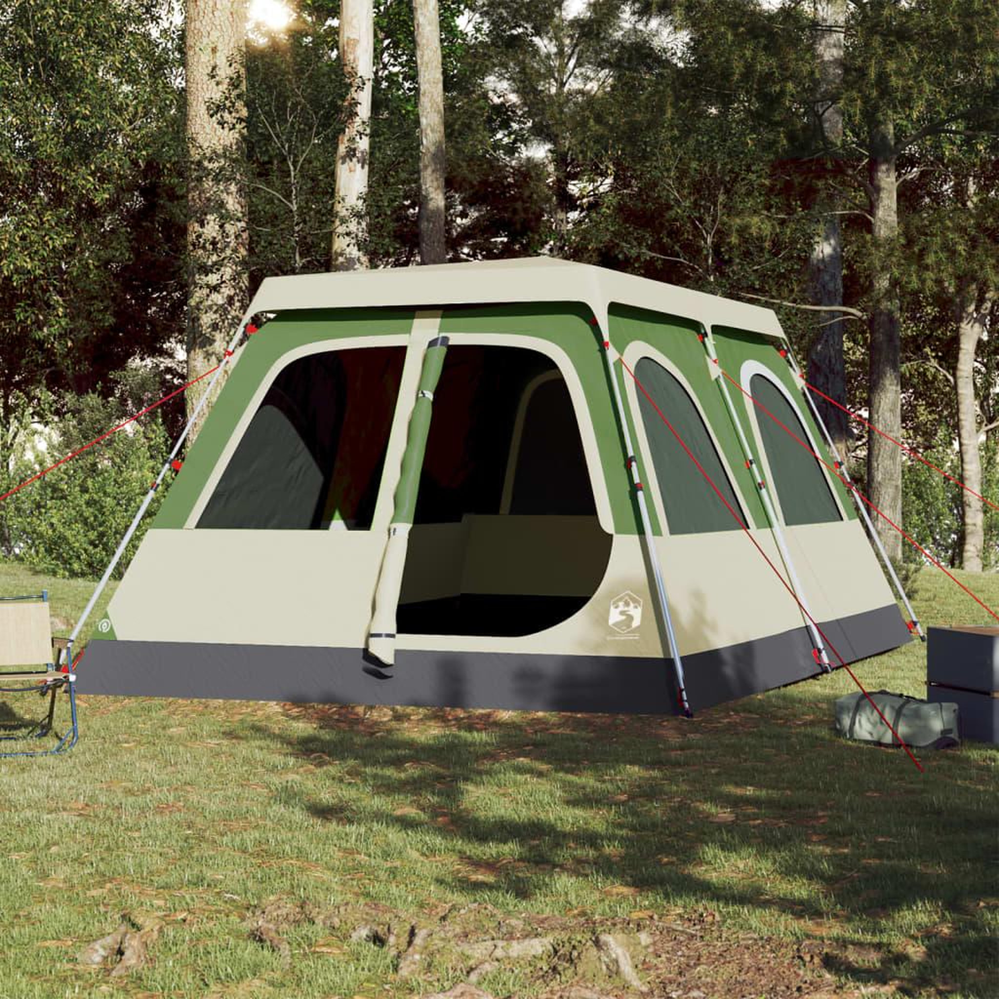 Voir la diapositive 3 : VIDAXL Tente familiale a dome 10 personnes vert liberation rapide