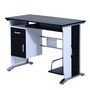 Voir la diapositive 1 : HOMCOM Bureau informatique design en mdf 100 L x 52 I x 75H cm noir et blanc