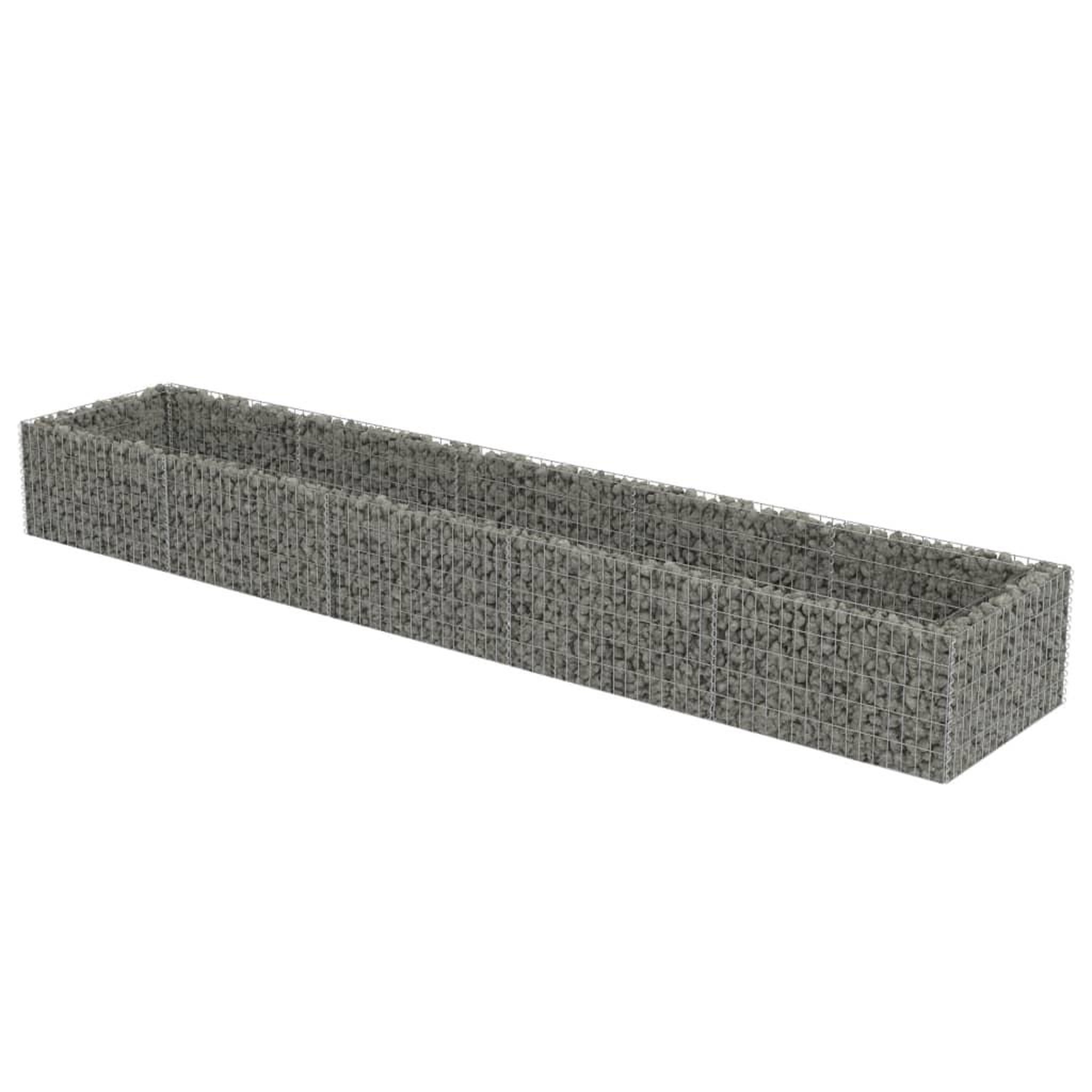 Voir la diapositive 2 : VIDAXL Lit sureleve a gabion Acier galvanise 450x90x50 cm