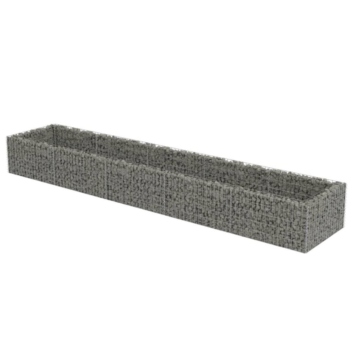 VIDAXL Lit sureleve a gabion Acier galvanise 450x90x50 cm