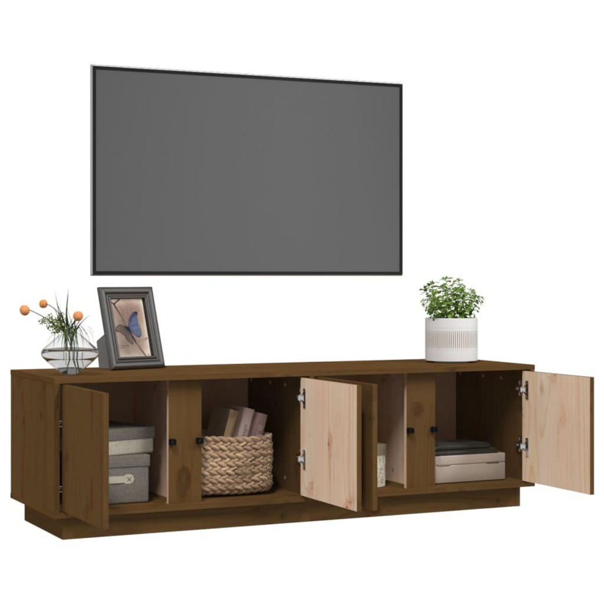 VIDAXL Meuble TV Marron miel 140x40x40 cm Bois de pin massif
