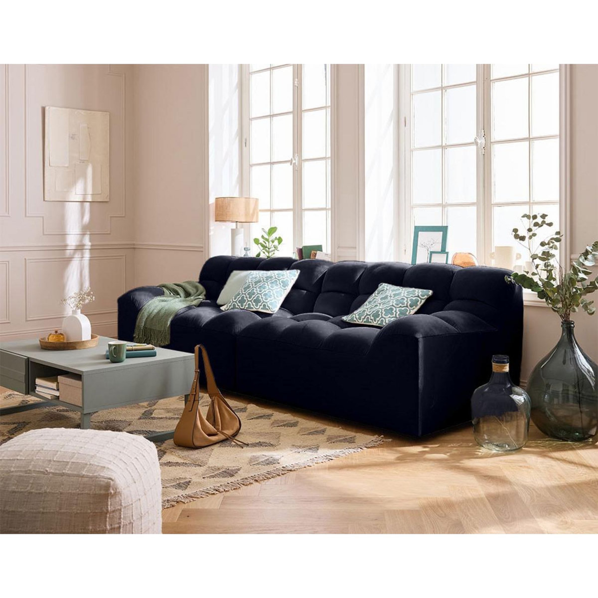 LISA DESIGN Napoli - canapé droit 4 places - en velours