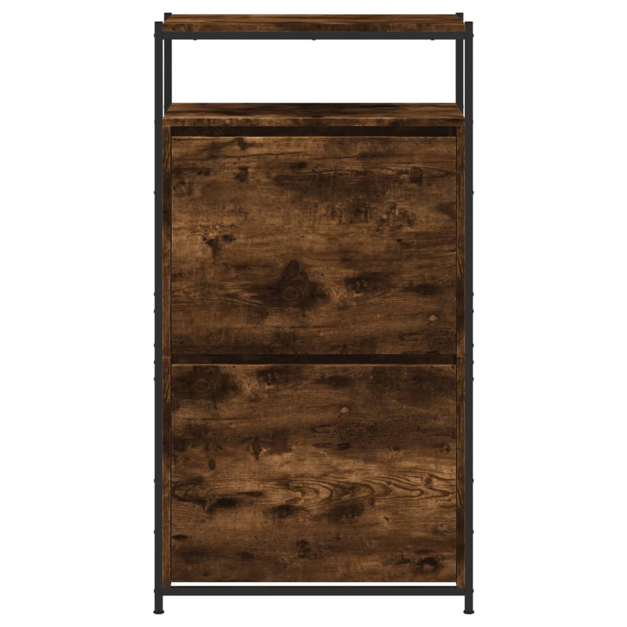 Voir la diapositive 5 : VIDAXL Armoire a chaussures chene fume 60x34x112 cm bois d'ingenierie