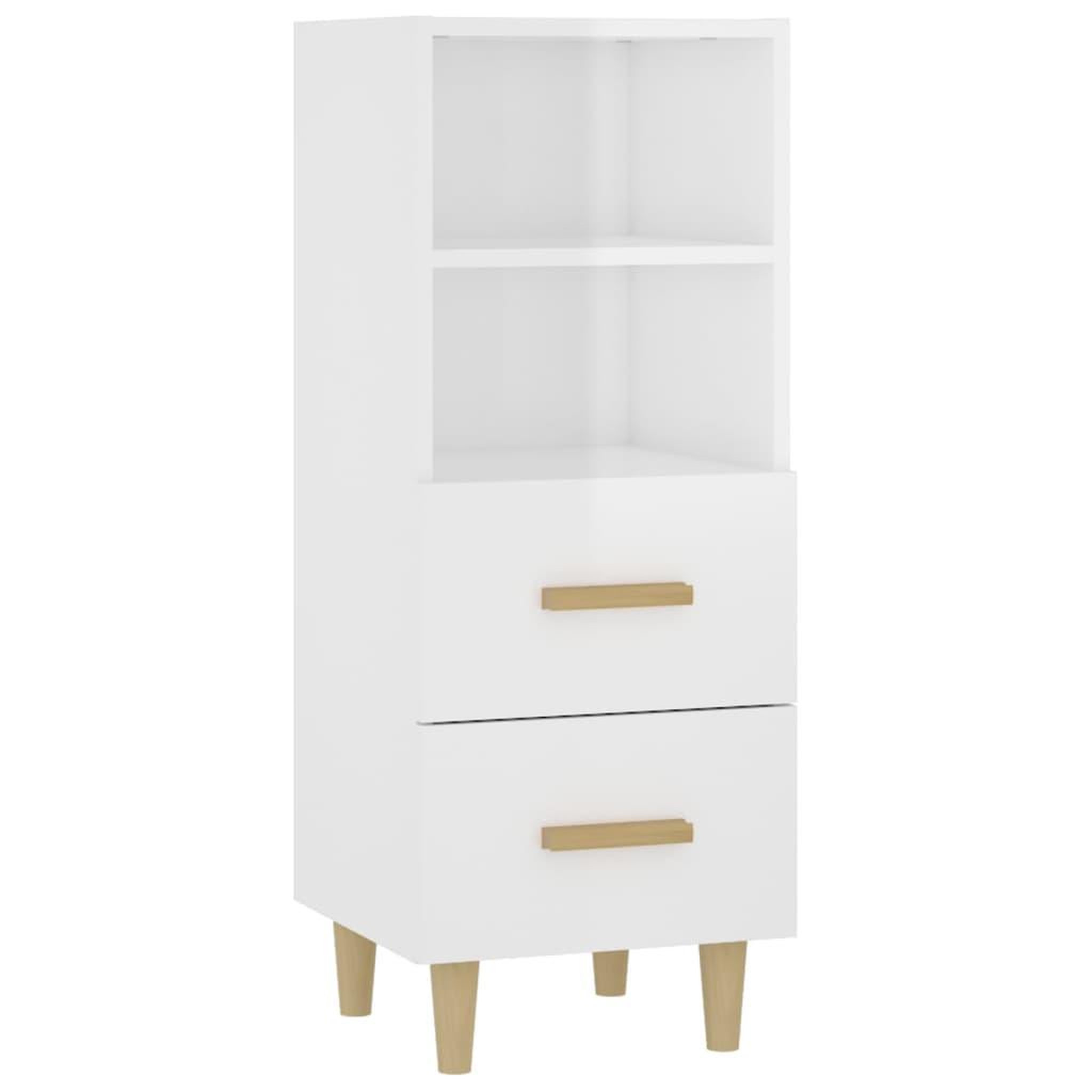 Voir la diapositive 2 : VIDAXL Buffet Blanc brillant 34,5x34x90 cm Bois d'ingenierie
