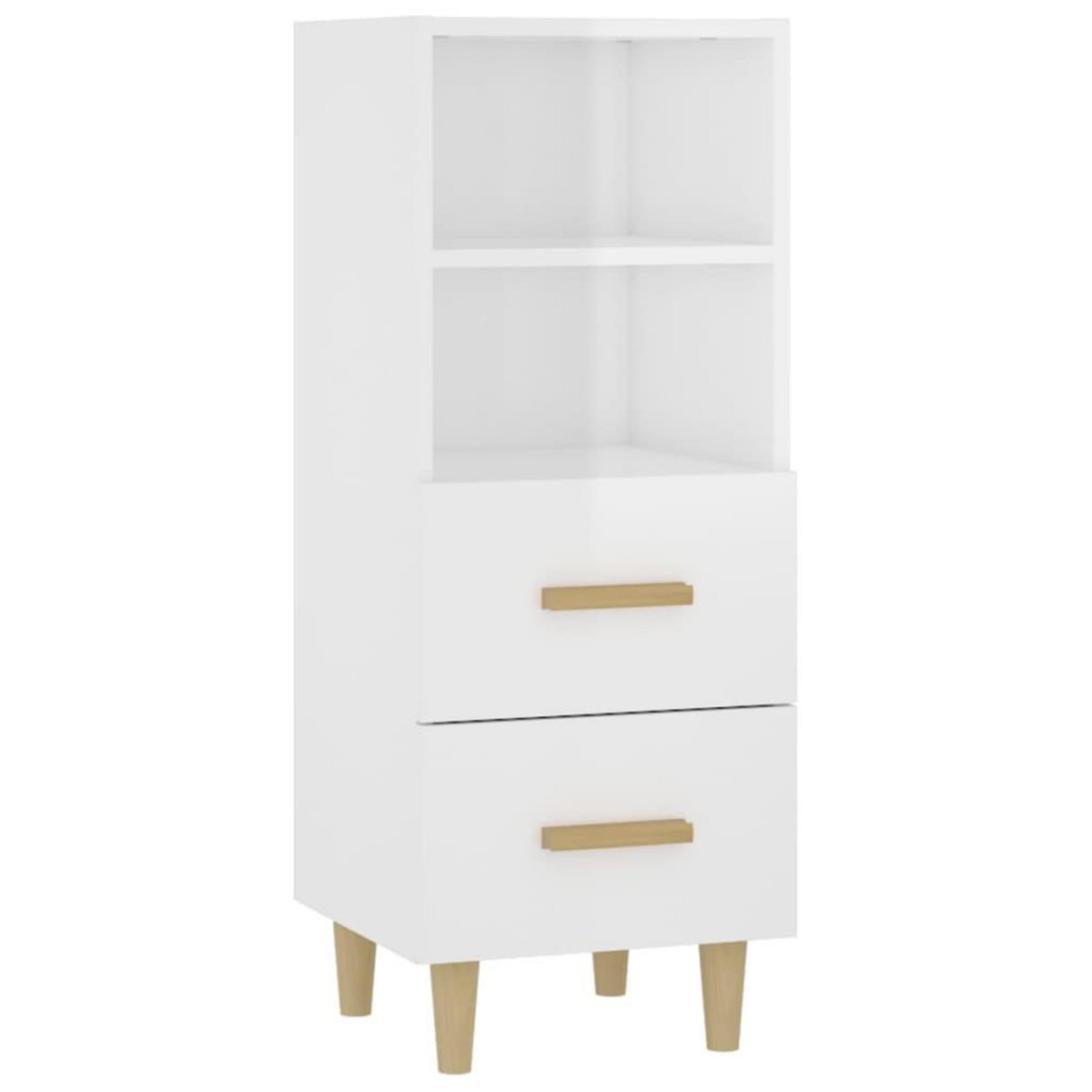 VIDAXL Buffet Blanc brillant 34,5x34x90 cm Bois d'ingenierie