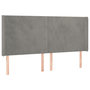 Voir la diapositive 2 : VIDAXL Tete de lit avec oreilles Gris clair 163x16x118/128 cm Velours