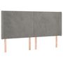 Voir la diapositive 2 : VIDAXL Tete de lit avec oreilles Gris clair 163x16x118/128 cm Velours