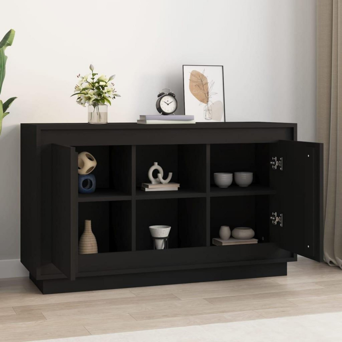 VIDAXL Buffet Noir 102x35x60 cm bois d'ingenierie