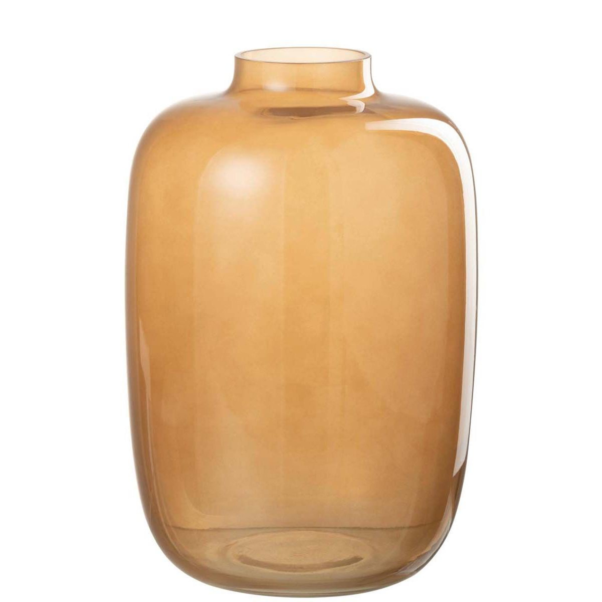 J-LINE Vase Rond Design en Verre  Rita  27cm Orange