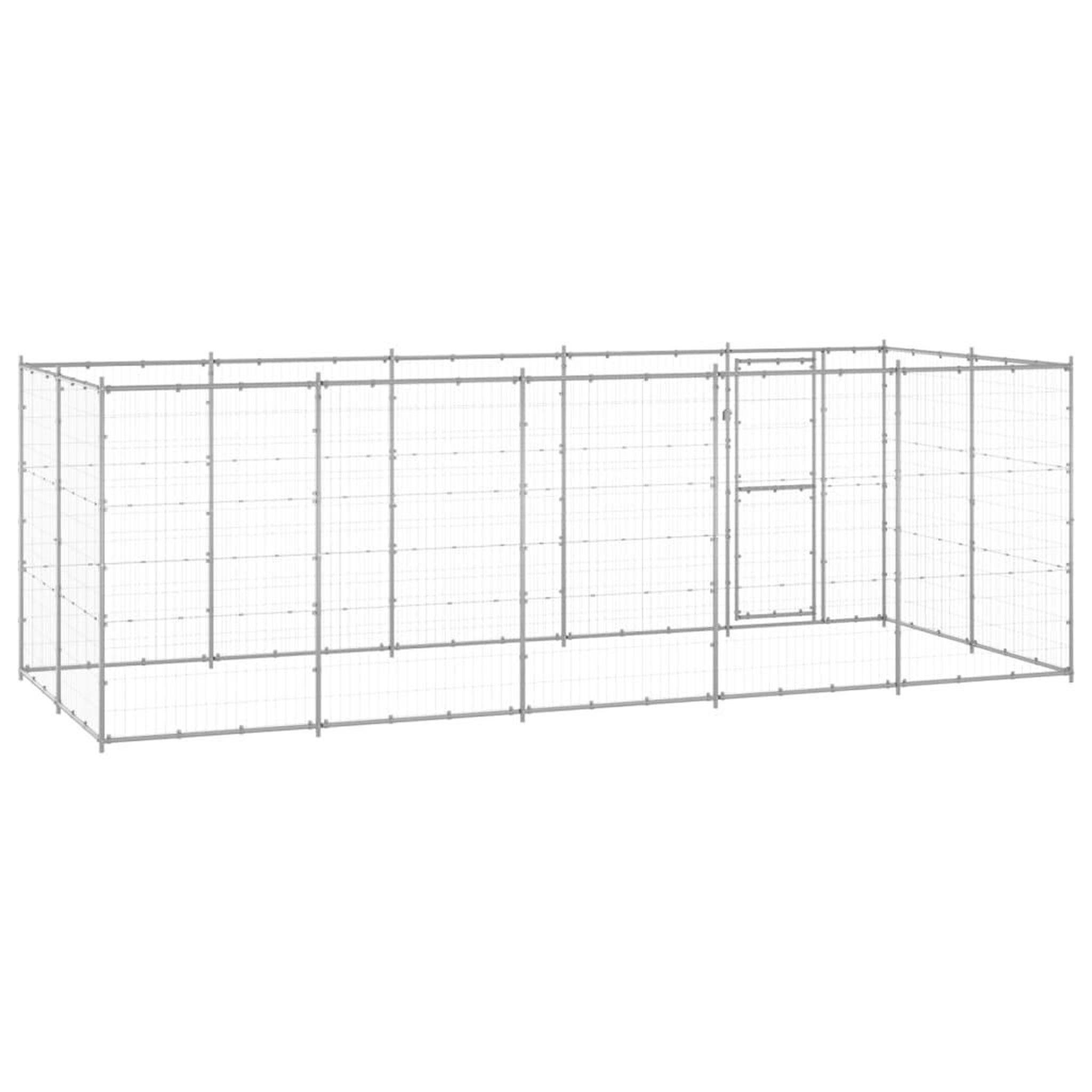 Voir la diapositive 4 : VIDAXL Chenil exterieur Acier galvanise 12,1 m²