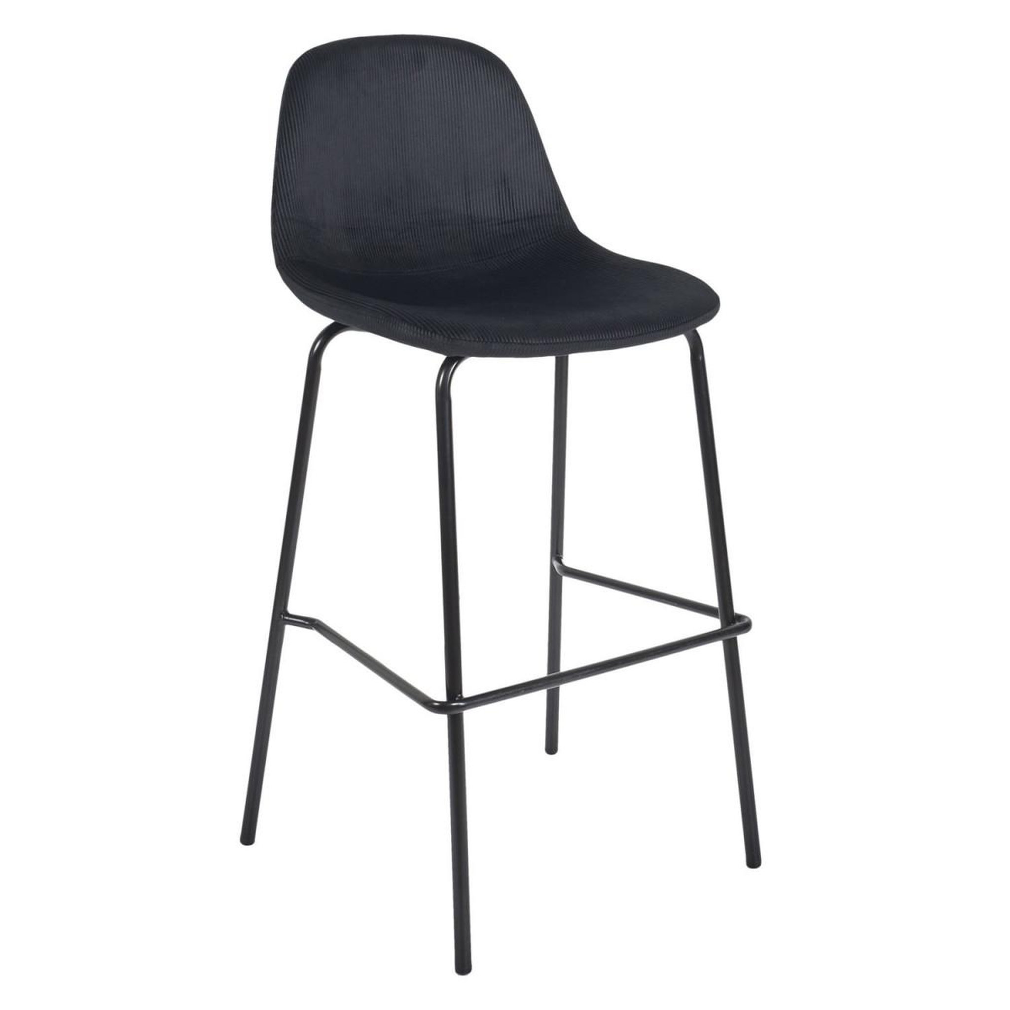 Voir la diapositive 2 : The Home Deco Factory Lot de 2 chaises de bar velours  giulia  100cm noir