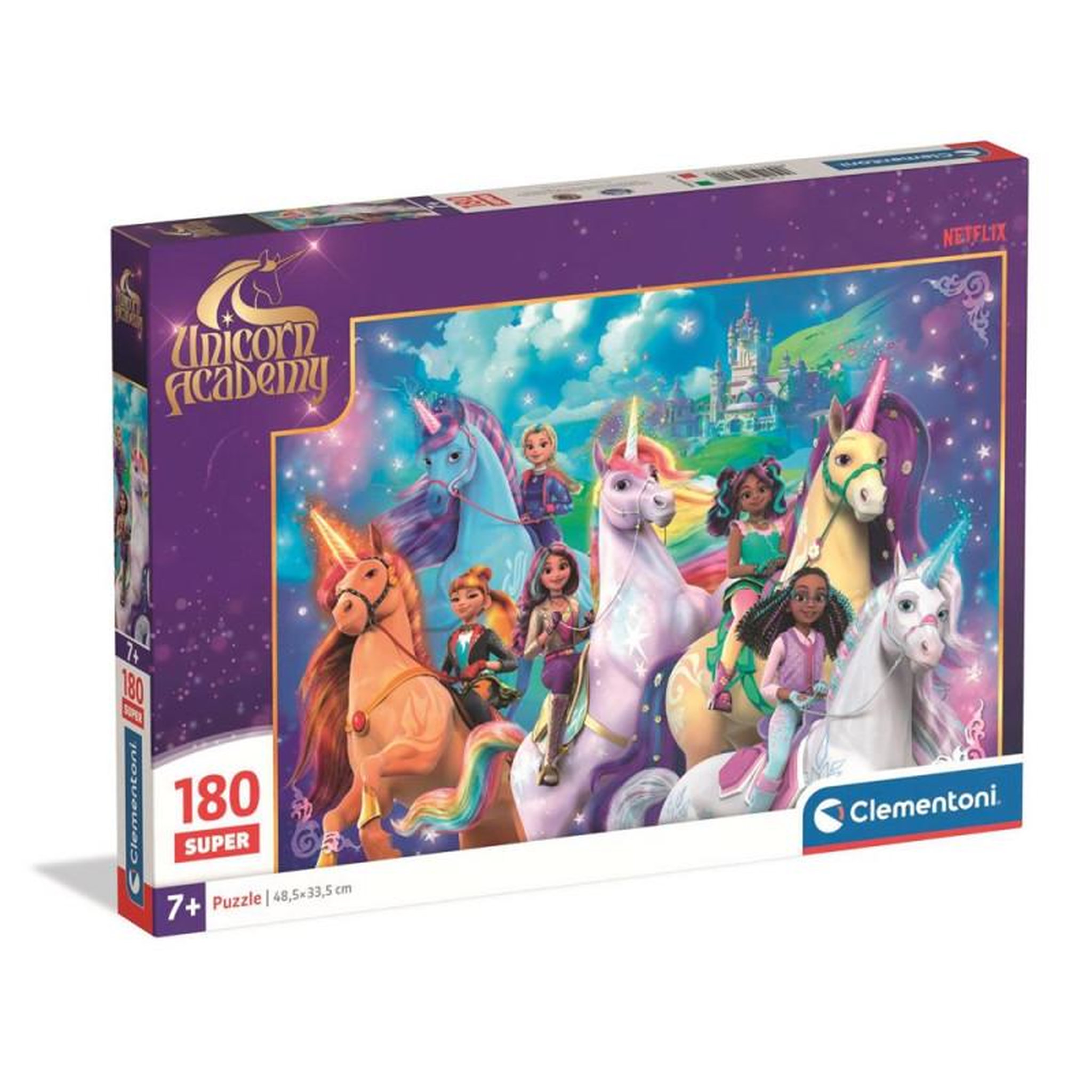 CLEMENTONI Puzzle 180 pièces Super Unicorn Academy – Clementoni