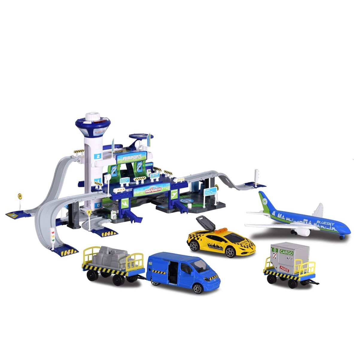 MAJORETTE Creatix Playset - Circuit Aéroport électronique + 5 véhicules