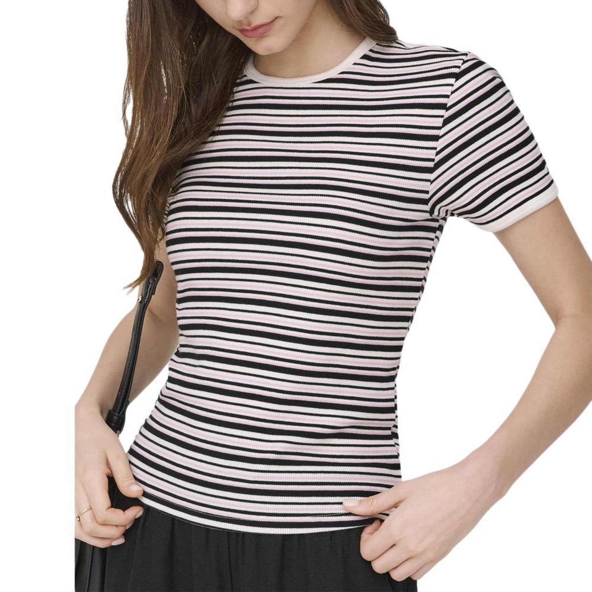 Voir la diapositive 1 : JACQUELINE DE YONG T-Shirt Noir/Blanc Femme JDY Lada