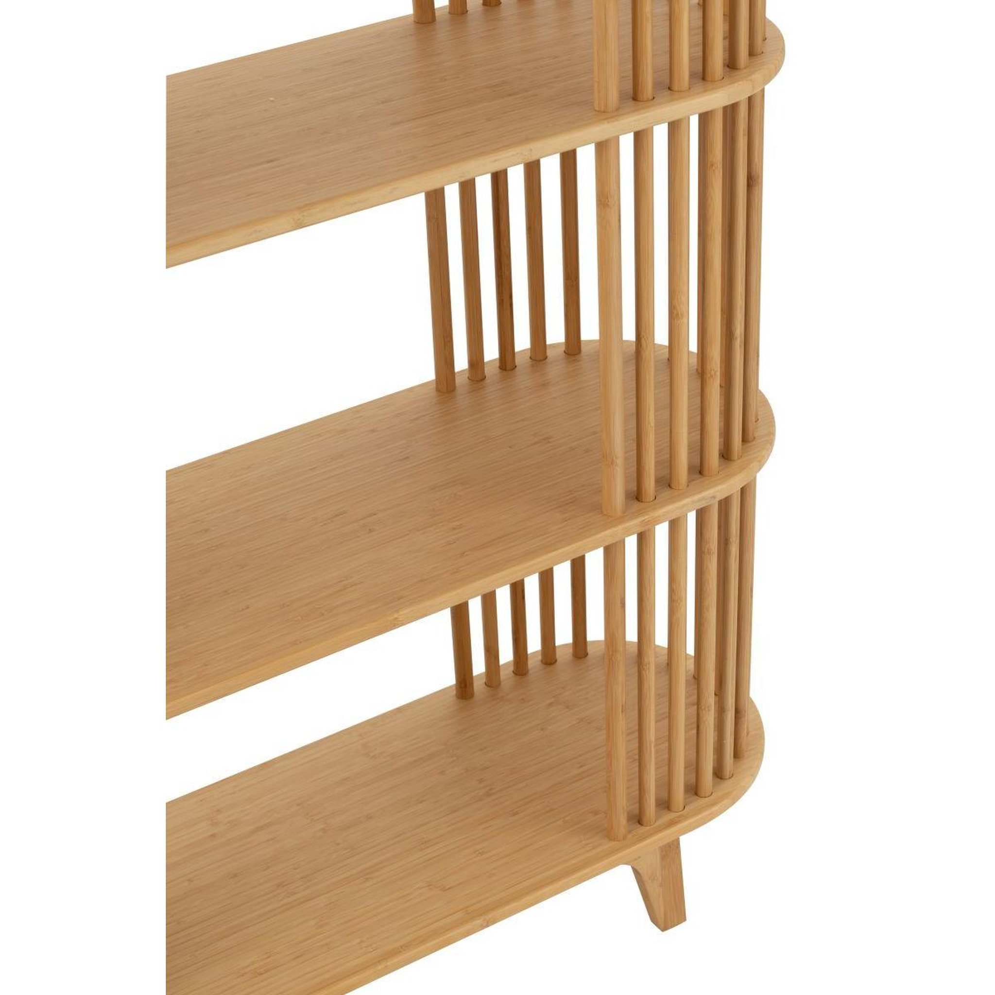 Voir la diapositive 5 : J-LINE Étagère 4 niveaux en bambou  live  154cm naturel