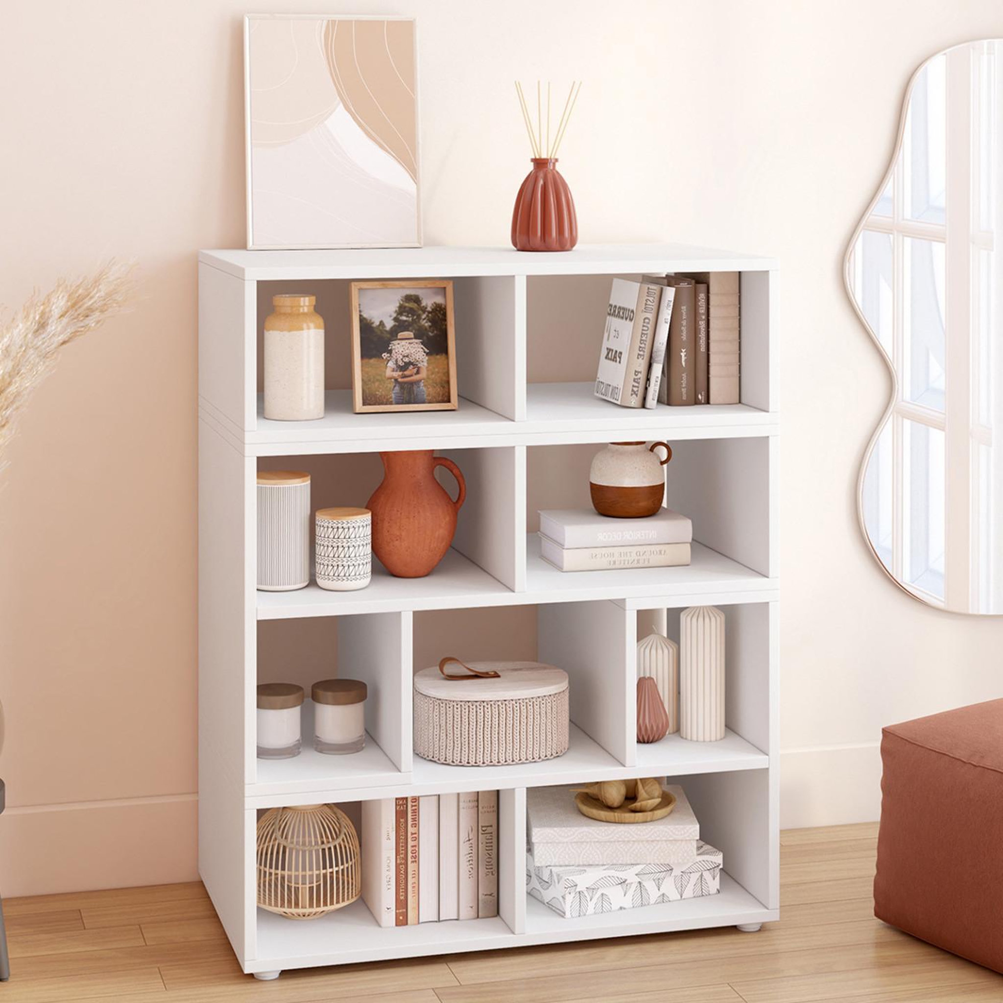 Voir la diapositive 4 : ID MARKET Meuble tv combiné 3 pièces modulables leonard pour salon chambre et bureau, 140-205 x 30 x 43 cm