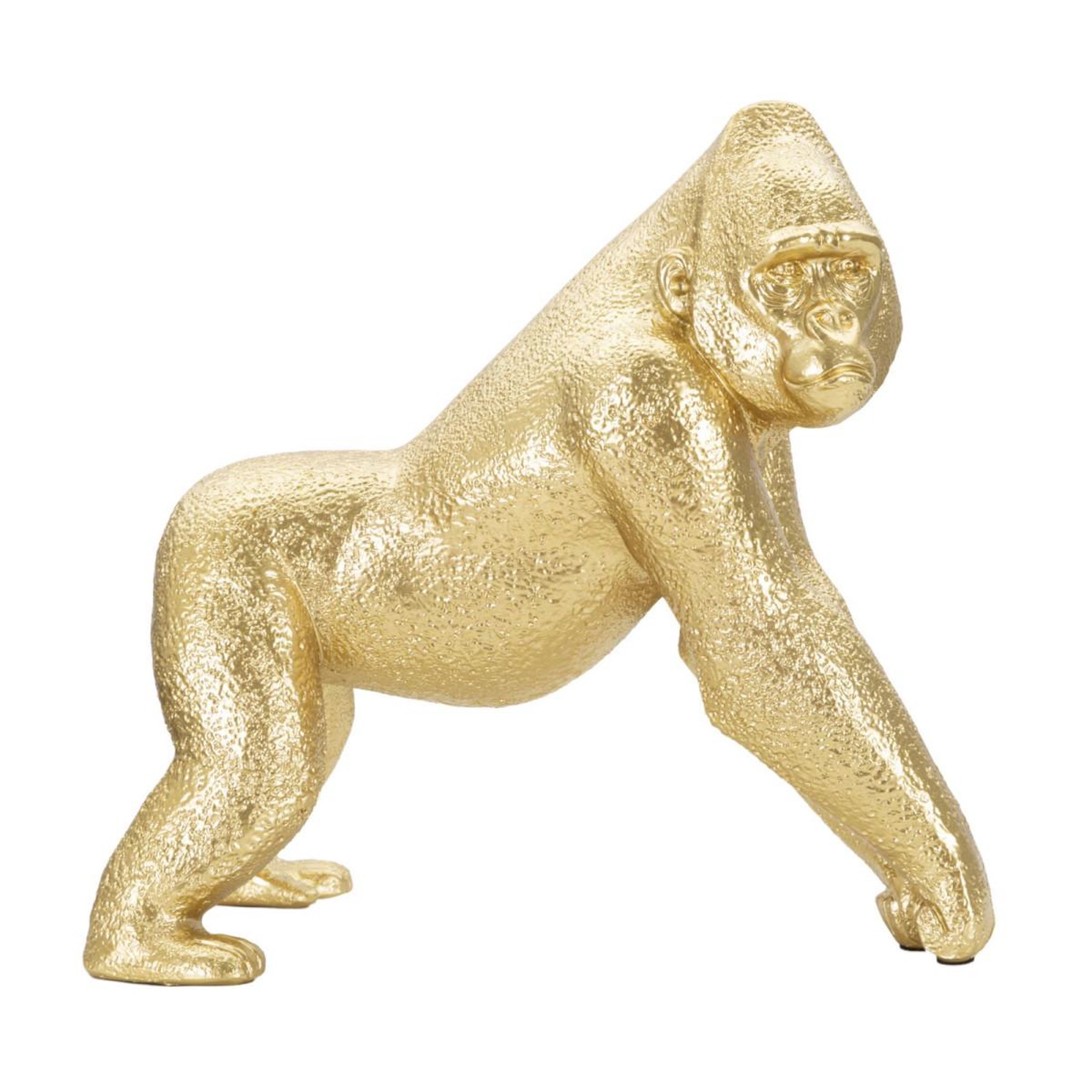 Voir la diapositive 2 : Paris Prix Statuette design en résine  gorille  24cm or