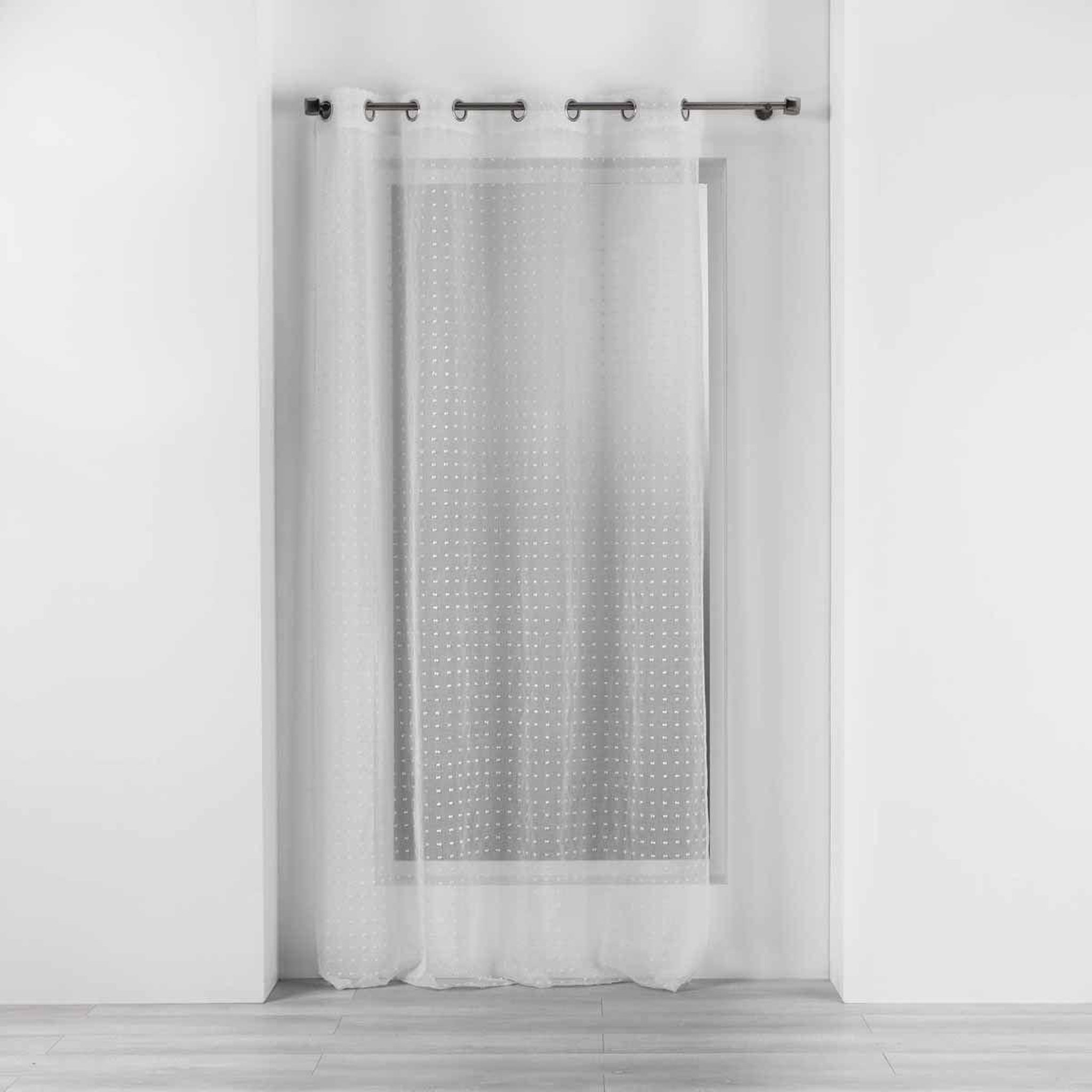 Douceur d'Intérieur Rideau voilage à œillets  pomponella  140x240cm blanc