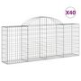 Voir la diapositive 2 : VIDAXL Paniers a gabions arques 40 pcs 200x30x80/100 cm Fer galvanise