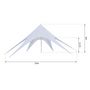 Voir la diapositive 3 : OUTSUNNY Tente de jardin XXL en étoile bâche anti-pluie voile d'ombrage toile de camping 10L x 10l x 4H m polyester haute densité 210D imperméable bleu clair