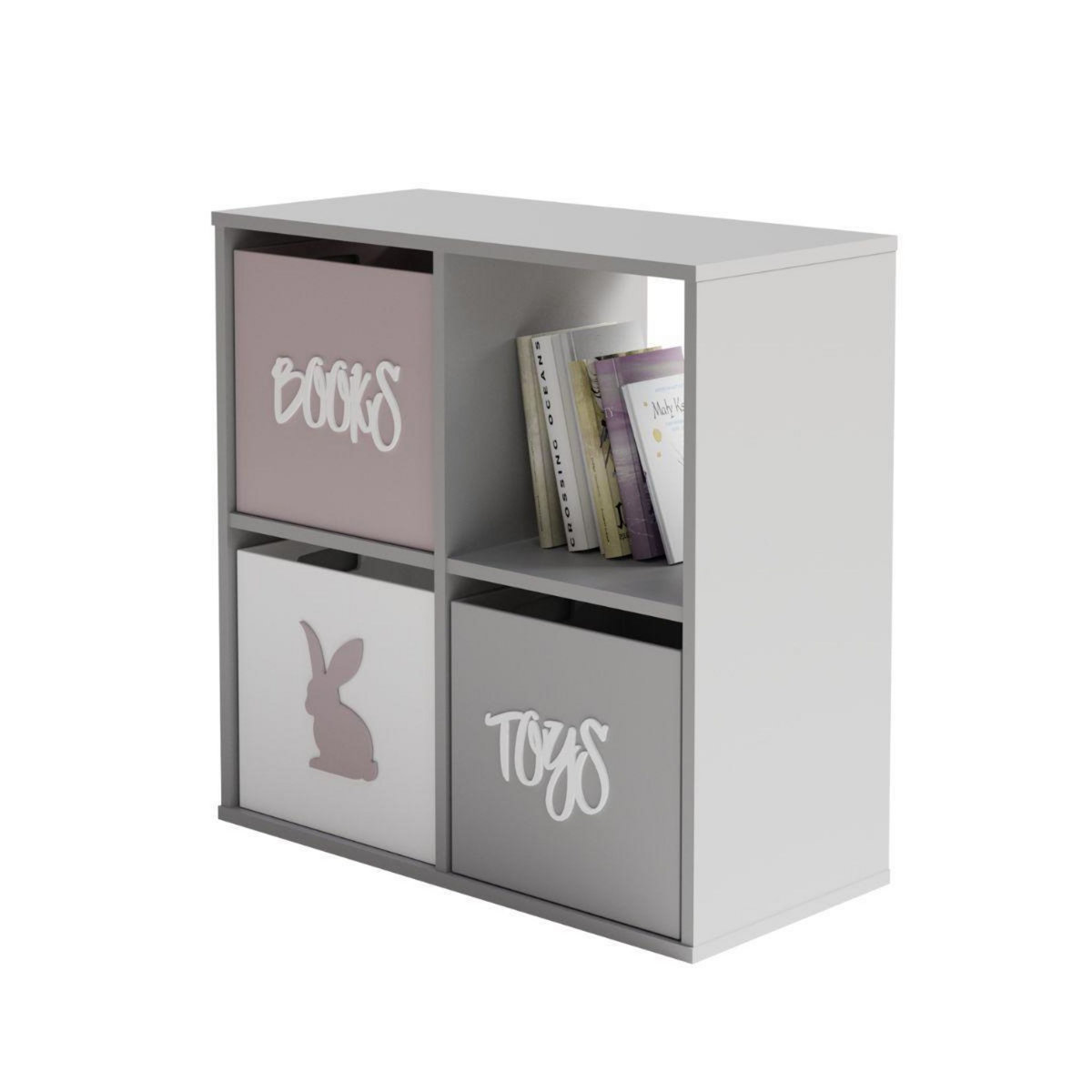KOBI Étagère modulable Loni 2x2 en blanc - Rangement flexible et contemporain