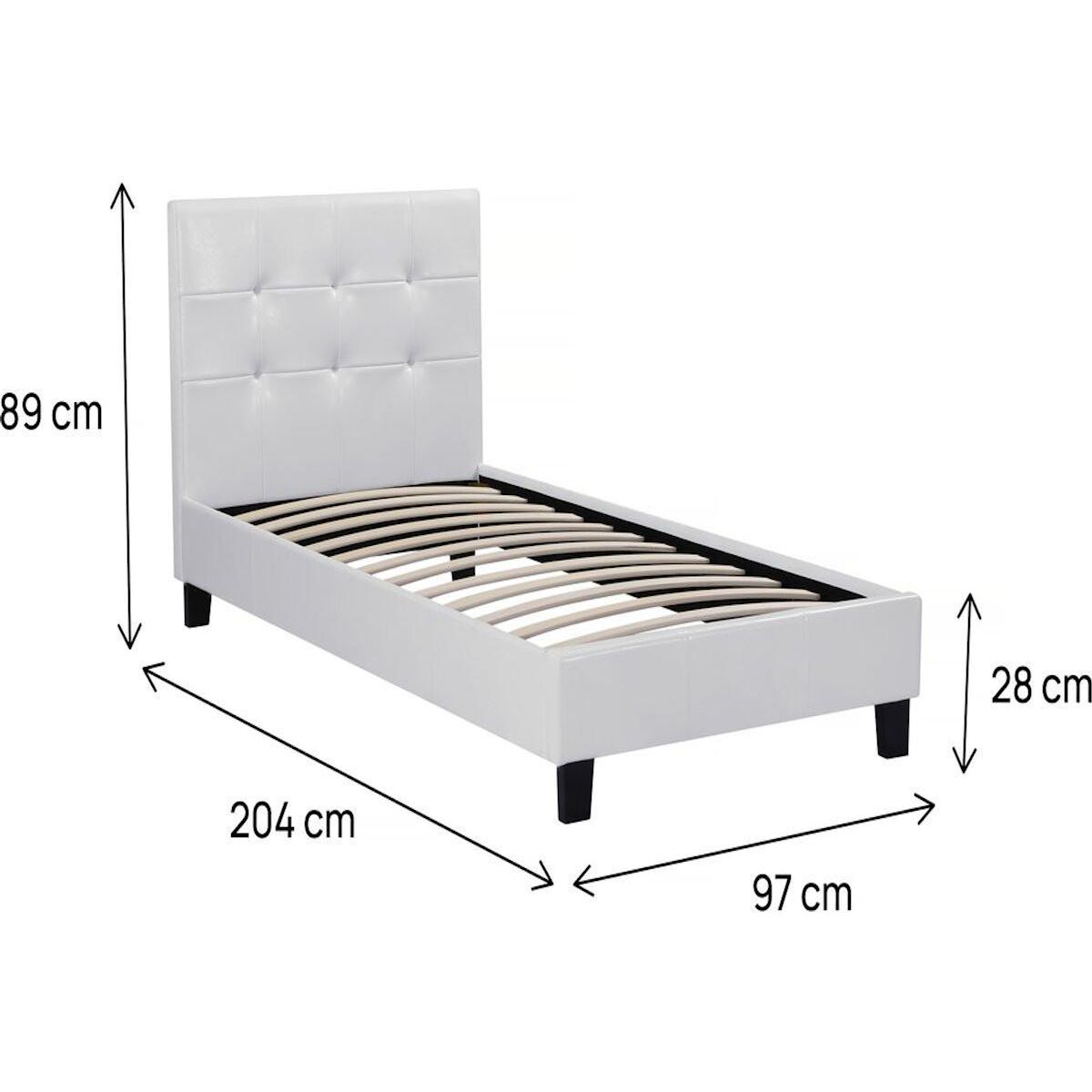 Habitat et Jardin Lit simple en pvc  Julia  - 90 x 190 cm - Blanc