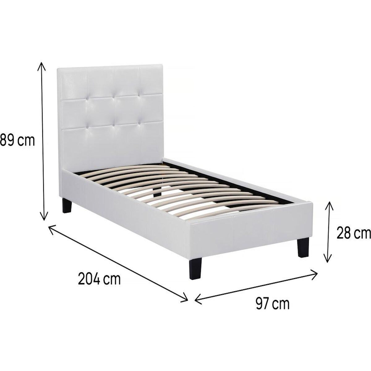 Habitat et Jardin Lit simple en pvc  Julia  - 90 x 190 cm - Blanc