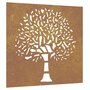 Voir la diapositive 2 : VIDAXL Decoration murale jardin 55x55 cm acier corten design d'arbre