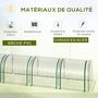 Voir la diapositive 4 : OUTSUNNY Serre de jardin tunnel 2,95L x 1l x 0,8H m 3 portes zippées bâche PVC transparent métal époxy vert