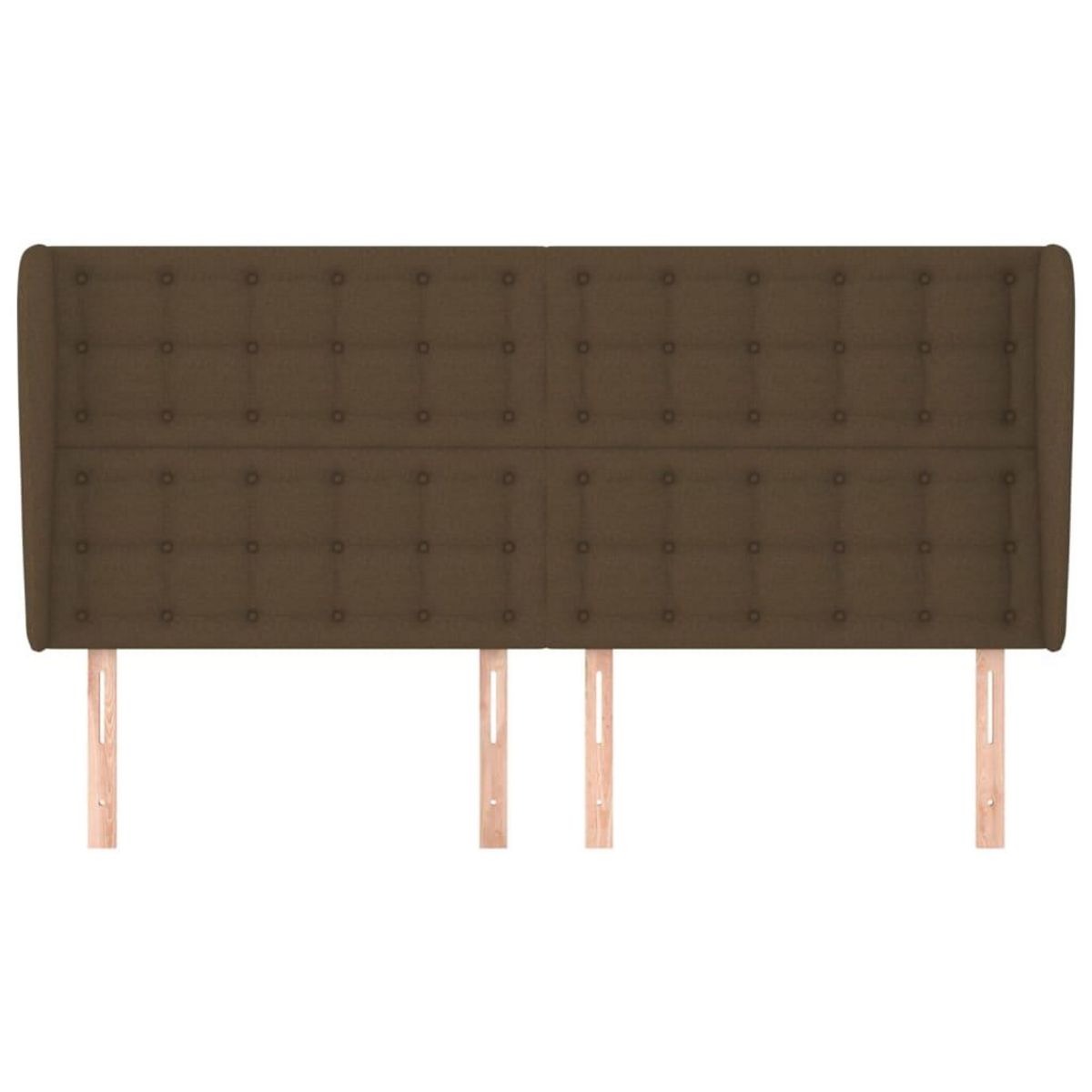 VIDAXL Tete de lit avec oreilles Marron fonce 183x23x118/128 cm Tissu