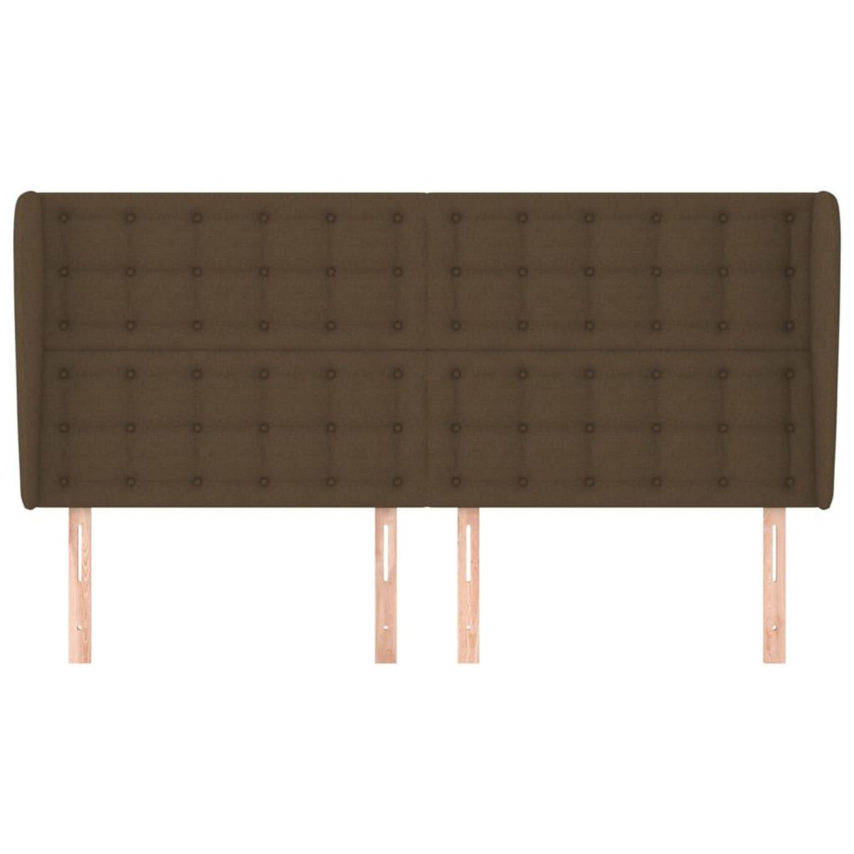 VIDAXL Tete de lit avec oreilles Marron fonce 183x23x118/128 cm Tissu