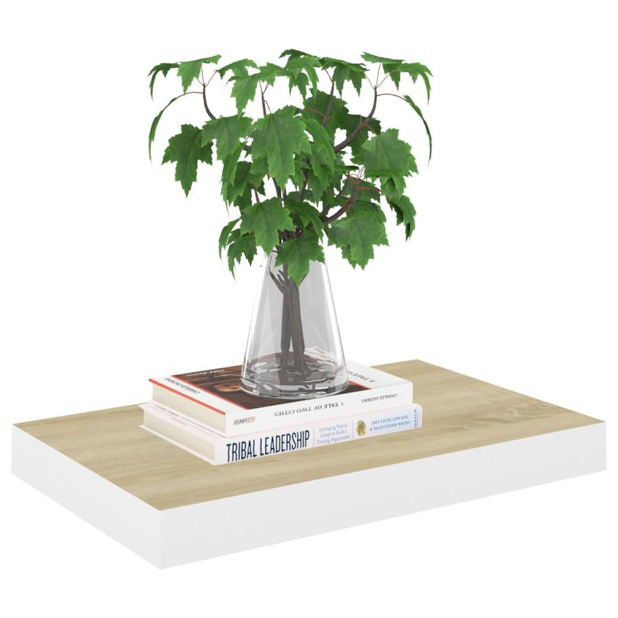 Voir la diapositive 3 : VIDAXL Etageres flottantes 4 pcs chene et blanc 50x23x3,8 cm MDF