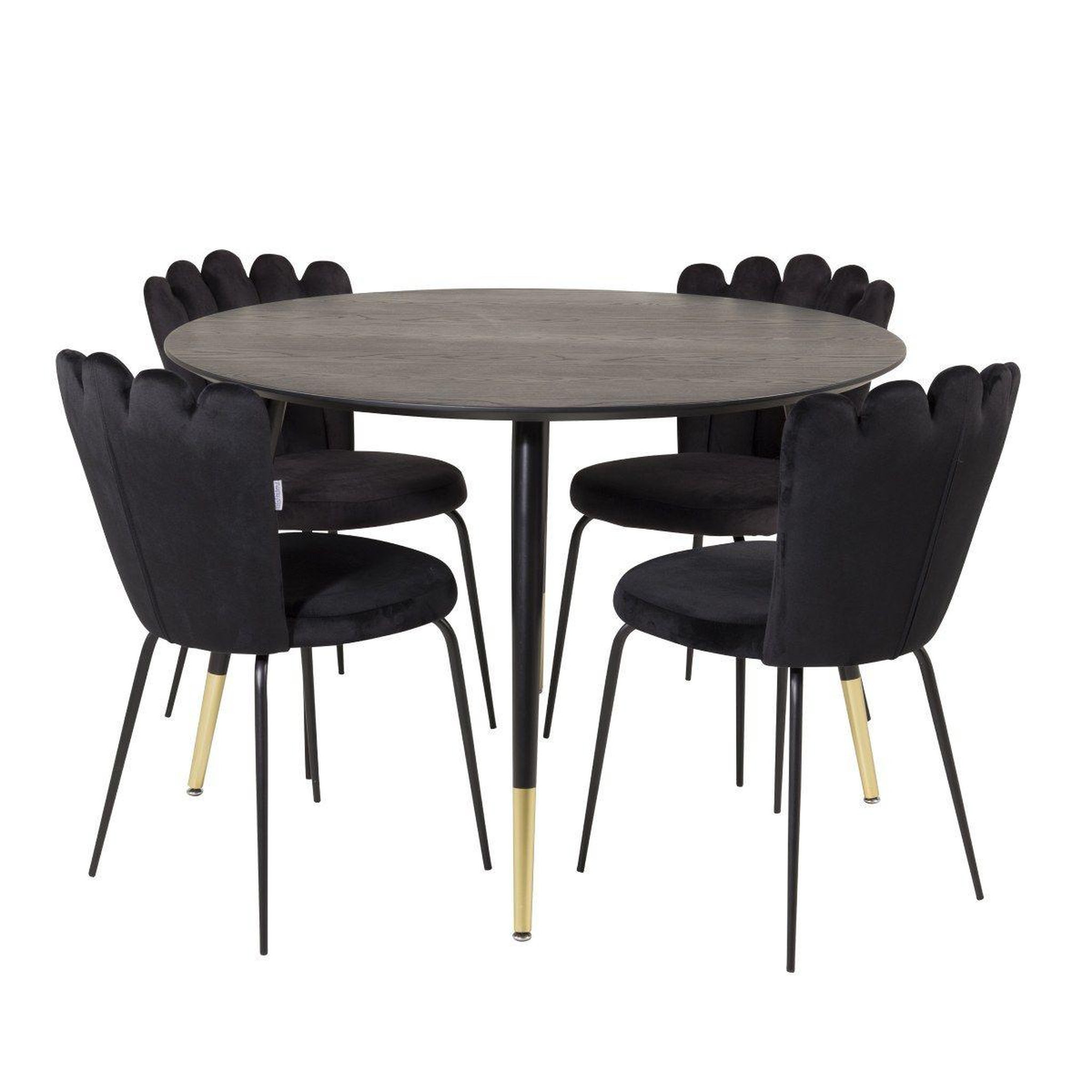 Voir la diapositive 2 : Paris Prix Table à manger ronde  dipp  115cm noir & or