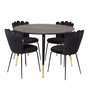 Voir la diapositive 2 : Paris Prix Table à Manger Ronde  Dipp  115cm Noir & Or