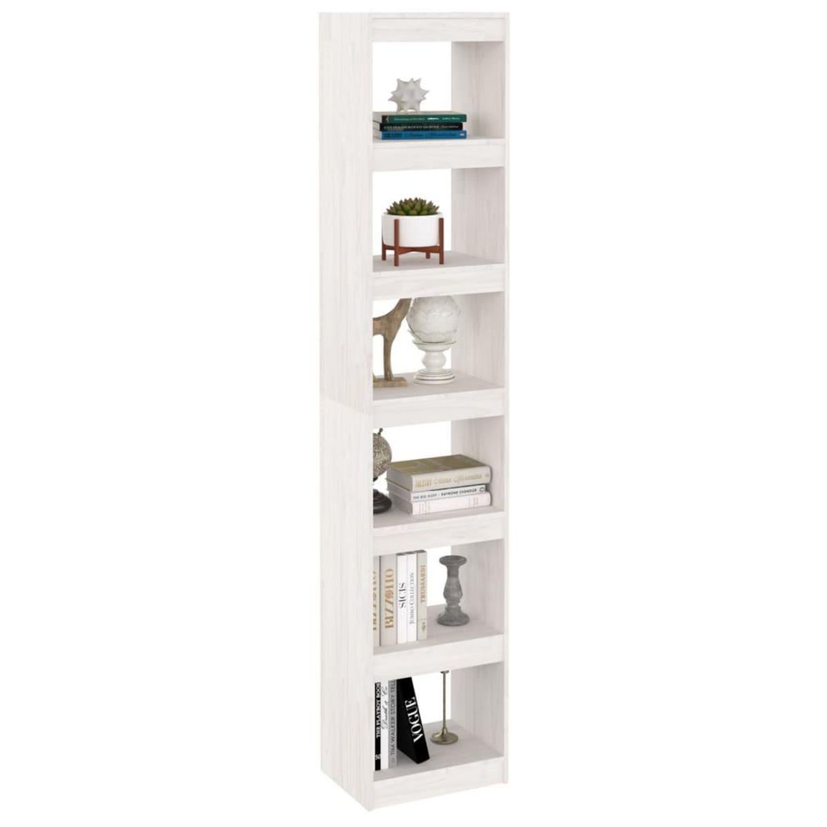 VIDAXL Bibliotheque/Separateur de piece Blanc 40x30x199 cm Pin massif