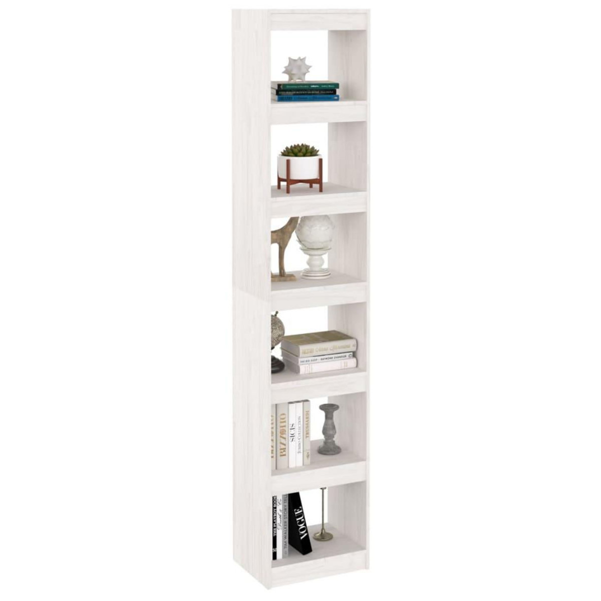 VIDAXL Bibliotheque/Separateur de piece Blanc 40x30x199 cm Pin massif