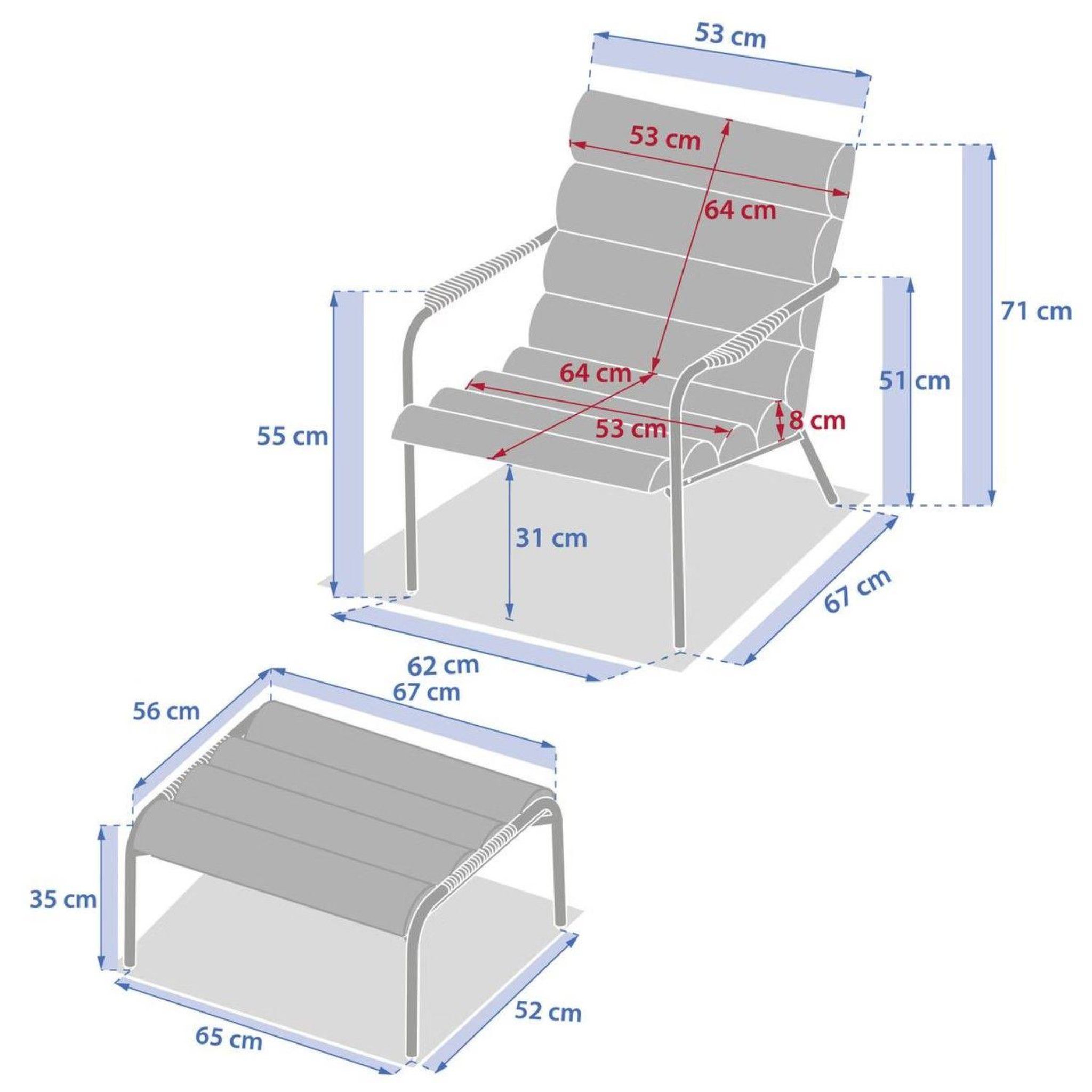 Voir la diapositive 3 : HESPERIDE Fauteuil relax de jardin avec repose pieds solani