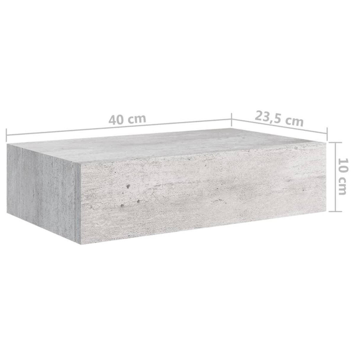 VIDAXL Etagere a tiroir murale Gris beton 40x23,5x10 cm MDF